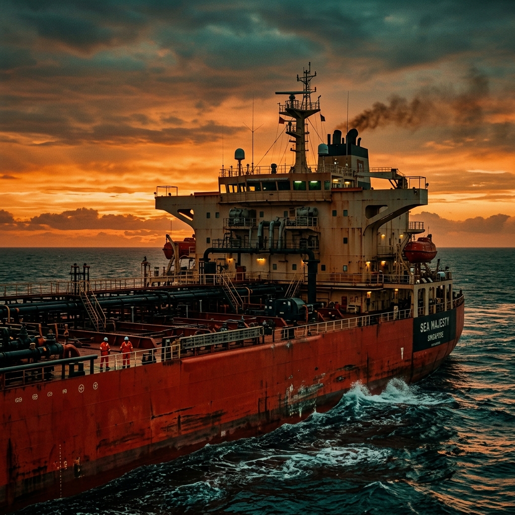 Oil Tanker at Sea